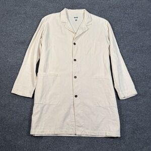 Uqnatu Duck Lab Coat Jacket Beige Unisex Size S / M Sustainable Metal Buttons